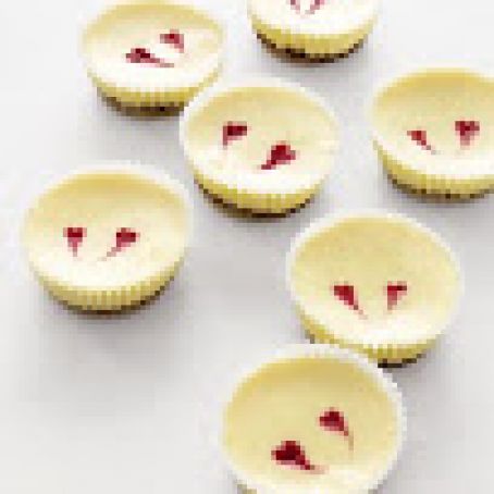 Cheesecakes with Raspberry Hearts